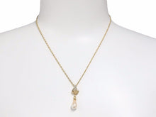 画像をギャラリービューアに読み込む, GIVENCHY ジバンシー ネックレス パール ラインストーン ゴールド チェーン 4.8g ユニセックス 中古 38897