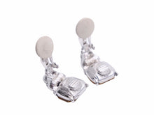 画像をギャラリービューアに読み込む, GIVENCHY ジバンシー イヤリング ライン カラーストーン メタル パープル シルバー アクセサリー 美品 38945