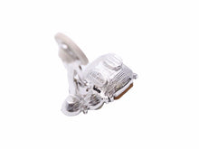 画像をギャラリービューアに読み込む, GIVENCHY ジバンシー イヤリング ライン カラーストーン メタル パープル シルバー アクセサリー 美品 38945