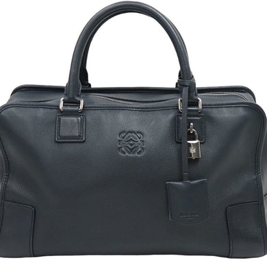 LOEWE ロエベ ハンドバッグ アマソナ36 ネイビー シルバー金具 レディース 中古 N39705 正規品