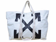 画像をギャラリービューアに読み込む, OFF WHITE オフホワイト 2WAY バック ショッパー トートバッグ クロスアローロゴ ハンドバッグ 肩掛け ホワイト 中古 40576