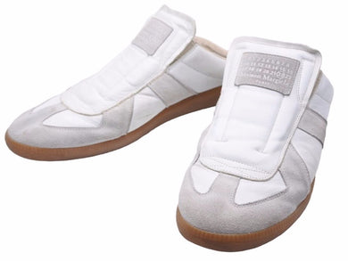 Maison Margiela メゾン マルジェラ スニーカー 17SS REPLICA ジャーマントレーナー ミュール ホワイト レザー 靴 中古 40583