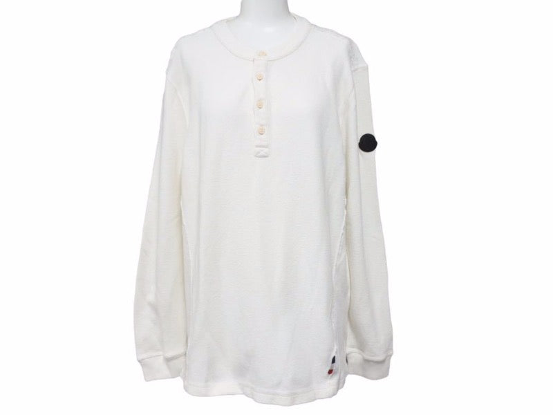 モンクレール シャツ MAGLIA SERAFINO F10918G72300 白 ホワイト 長袖Tシャツ ボタン 美品 41153