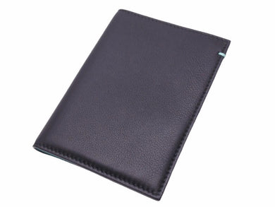TIFFANY&Co. ティファニー レザーパスポートケース ブラック ティファニーブルー 美品 中古 41815