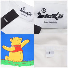 画像をギャラリービューアに読み込む, 未使用 Sicko シッコ Winnie The Pooh 半袖Ｔシャツ BORN FROM PAIN SICKO BIGGS TEE コットン ホワイト 42011