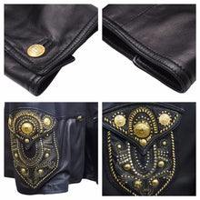 画像をギャラリービューアに読み込む, 激レア VERSACE ヴェルサーチ レザーテーラードジャケット メデューサボタン アウター ブラック ヴィンテージ 美品 42023