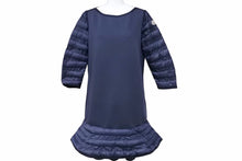 画像をギャラリービューアに読み込む, MONCLER モンクレール ワンピース トップス ABITO CORTO ひざ丈 ナイロン 切替 コットン ネイビー 美品 中古 42286