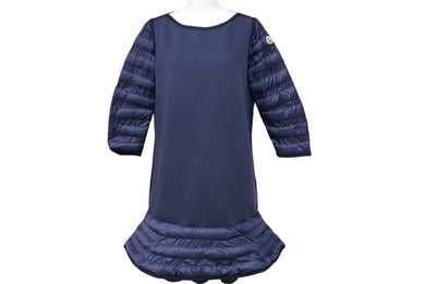 MONCLER モンクレール ワンピース トップス ABITO CORTO ひざ丈 ナイロン 切替 コットン ネイビー 美品 中古 42286