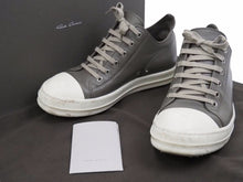 画像をギャラリービューアに読み込む, Rick Owens リック オウエンス LPO LOW SNEAKERS MILK 21SS RU21S6891 レザー ラモーンズ グレー サイズ EU40 良品 中古 42298