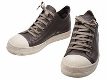 画像をギャラリービューアに読み込む, Rick Owens リック オウエンス LPO LOW SNEAKERS MILK 21SS RU21S6891 レザー ラモーンズ グレー サイズ EU40 良品 中古 42298