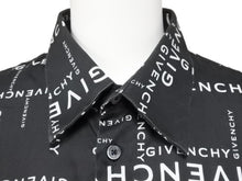 画像をギャラリービューアに読み込む, GIVENCHY ジバンシー ジバンシィ ロゴプリントシャツ オールオーバーロゴシャツ コットン 19AW ブラック サイズ39 美品 中古 42472