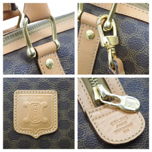 画像をギャラリービューアに読み込む, CELINE セリーヌ マカダム柄 2way ハンドバッグ ショルダーバッグ M11 ロゴ ゴールド金具 カバン 鞄 ブラウン 美品 中古 42514