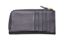 画像をギャラリービューアに読み込む, Versace ヴェルサーチ フラグメントケース コインケース カードケース ゴールド ブラック レザー DP38435 美品 中古 42824