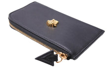 画像をギャラリービューアに読み込む, Versace ヴェルサーチ フラグメントケース コインケース カードケース ゴールド ブラック レザー DP38435 美品 中古 42824