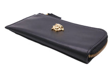 画像をギャラリービューアに読み込む, Versace ヴェルサーチ フラグメントケース コインケース カードケース ゴールド ブラック レザー DP38435 美品 中古 42824