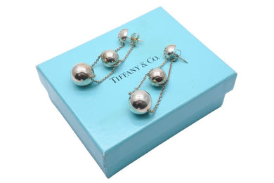 定価12万円 TIFFANY&Co. ティファニー ピアス ハードウェア トリプルドロップ シルバー925 ぶら下がり 8.5g 美品 43223