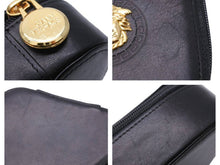 画像をギャラリービューアに読み込む, Gianni Versace ジャンニ ヴェルサーチ ジュエリーボックス メデューサ レザー ブラック ゴールド 美品 中古 43789