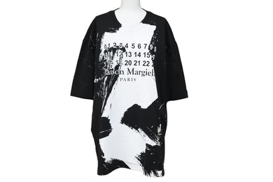 MAISON MARGIELA メゾンマルジェラ ロゴペイント 半袖Ｔシャツ ブラック ホワイト S29GC0282 S22816 サイズS 美品 中古 43815