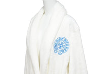 画像をギャラリービューアに読み込む, Chrome Hearts クロムハーツ バスローブ ルームウェア ホースシュー ホワイト ブルー コットン サイズM 美品 中古 43839