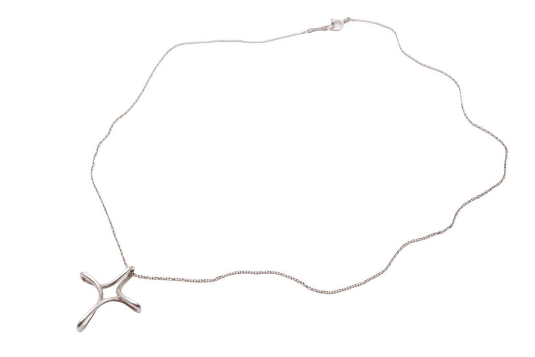 TIFFANY&Co ティファニー オープンクロスネックレス インフィニティクロス エルサペレッティ 3.2g シルバー925 美品 中古 43855