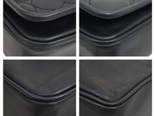 画像をギャラリービューアに読み込む, MOSCHINO モスキーノ ハートキルティングレザーチェーンショルダーバッグ ヴィンテージ レザー ブラック ゴールド 美品 中古 43893