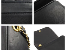 画像をギャラリービューアに読み込む, MOSCHINO モスキーノ ハートキルティングレザーチェーンショルダーバッグ ヴィンテージ レザー ブラック ゴールド 美品 中古 43893