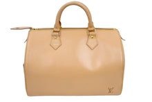 画像をギャラリービューアに読み込む, LOUIS VUITTON ルイヴィトン ハンドバッグ スピーディ30 ノマド M85392 ベージュ イニシャル入り 美品 中古 43894