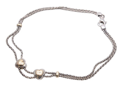 TIFFANY&Co. ティファニー ダブル ハート ロープ ネックレス 925・750 コンビ シルバー ゴールド 43.3g 美品 中古 44184