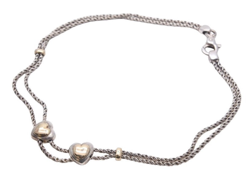 TIFFANY&Co. ティファニー ダブル ハート ロープ ネックレス 925・750 コンビ シルバー ゴールド 43.3g 美品 中古 44184