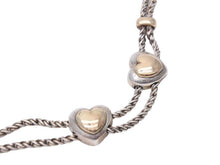 画像をギャラリービューアに読み込む, TIFFANY&amp;Co. ティファニー ダブル ハート ロープ ネックレス 925・750 コンビ シルバー ゴールド 43.3g 美品 中古 44184