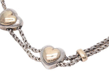 画像をギャラリービューアに読み込む, TIFFANY&amp;Co. ティファニー ダブル ハート ロープ ネックレス 925・750 コンビ シルバー ゴールド 43.3g 美品 中古 44184