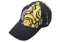 画像をギャラリービューアに読み込む, VERSACE ヴェルサーチ バロッコプリント メデューサ キャップ ブラック ゴールド ロゴ 帽子 サイズ59 美品 中古 44310
