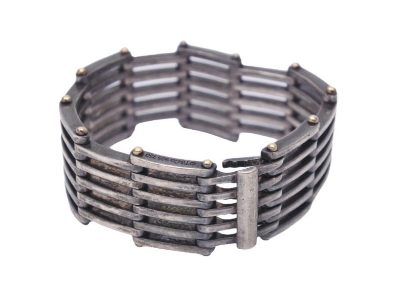 TIFFANY&Co. ティファニー ゲート リンク ブレスレット コンビ ゴールド シルバー YG 750 SV 925 アクセサリー 61.6ｇ 中古 44555