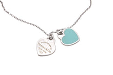 画像をギャラリービューアに読み込む, Tiffany ティファニー リターントゥ ティファニー ダブルハートタグ ネックレス 2.5g シルバー925 シルバー ブルー 美品 中古 44725