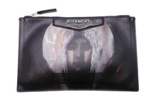画像をギャラリービューアに読み込む, GIVENCHY ジバンシー マリアプリントクラッチ ミニポーチ バッグ TEO123 PVC ブラック シルバー金具 良品 中古 44744