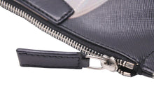 画像をギャラリービューアに読み込む, GIVENCHY ジバンシー マリアプリントクラッチ ミニポーチ バッグ TEO123 PVC ブラック シルバー金具 良品 中古 44744