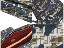 画像をギャラリービューアに読み込む, 極美品 FENDI フェンディ ショルダーバッグ 斜めがけバッグ ズッキーノ カモフラ AM09142 ナイロン カーキ ブラック 中古 44764