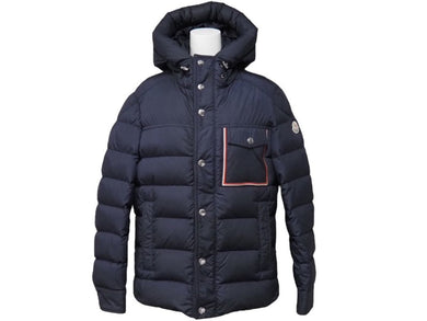 MONCLER モンクレール PREVOT プレヴォ ダウンブルゾン ダウンジャケット トリコロール ポリアミド ネイビー 0 美品 中古 44790