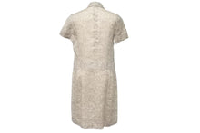 画像をギャラリービューアに読み込む, CHANEL シャネル 総柄シャツ ワンピース P12917V07194 99P ベージュ ブラック ラミー サイズ36 美品 中古 45299