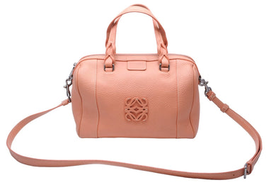 LOEWE ロエベ フスタ25 2WAY トートバッグ ロングショルダーバッグ 2WAY 斜めがけバッグ ピンク レザー シルバー 美品 中古 45389