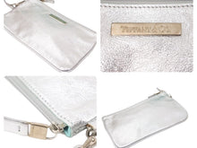 画像をギャラリービューアに読み込む, Tiffany ティファニー ハンドバッグ レザー×スエード シルバー×グリーン リバーシブル ポーチ付き 美品 中古 46495