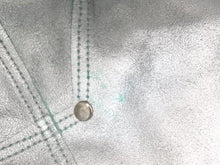 画像をギャラリービューアに読み込む, Tiffany ティファニー ハンドバッグ レザー×スエード シルバー×グリーン リバーシブル ポーチ付き 美品 中古 46495