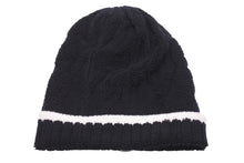 画像をギャラリービューアに読み込む, CHANEL シャネル ココマークロゴ ニット帽 帽子 キャップ ビーニー カシミア ブラック ホワイト 美品 中古 46588