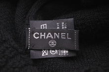 画像をギャラリービューアに読み込む, CHANEL シャネル ココマークロゴ ニット帽 帽子 キャップ ビーニー カシミア ブラック ホワイト 美品 中古 46588