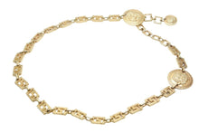 画像をギャラリービューアに読み込む, Gianni Versace ジャンニ ヴェルサーチ コインモチーフ メデューサ チェーンベルト GP ゴールド 22.5g 美品 中古 46939