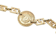 画像をギャラリービューアに読み込む, Gianni Versace ジャンニ ヴェルサーチ コインモチーフ メデューサ チェーンベルト GP ゴールド 22.5g 美品 中古 46939