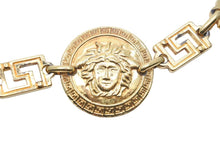 画像をギャラリービューアに読み込む, Gianni Versace ジャンニ ヴェルサーチ コインモチーフ メデューサ チェーンベルト GP ゴールド 22.5g 美品 中古 46939