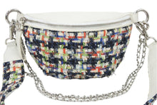 画像をギャラリービューアに読み込む, CHANEL シャネル 2WAYウエストバッグ 2017SS A93842 24番台 ツイード ラムスキン ホワイト マルチカラー 美品 中古 47394