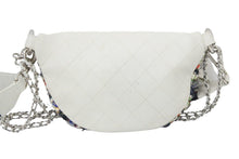 画像をギャラリービューアに読み込む, CHANEL シャネル 2WAYウエストバッグ 2017SS A93842 24番台 ツイード ラムスキン ホワイト マルチカラー 美品 中古 47394