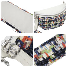 画像をギャラリービューアに読み込む, CHANEL シャネル 2WAYウエストバッグ 2017SS A93842 24番台 ツイード ラムスキン ホワイト マルチカラー 美品 中古 47394